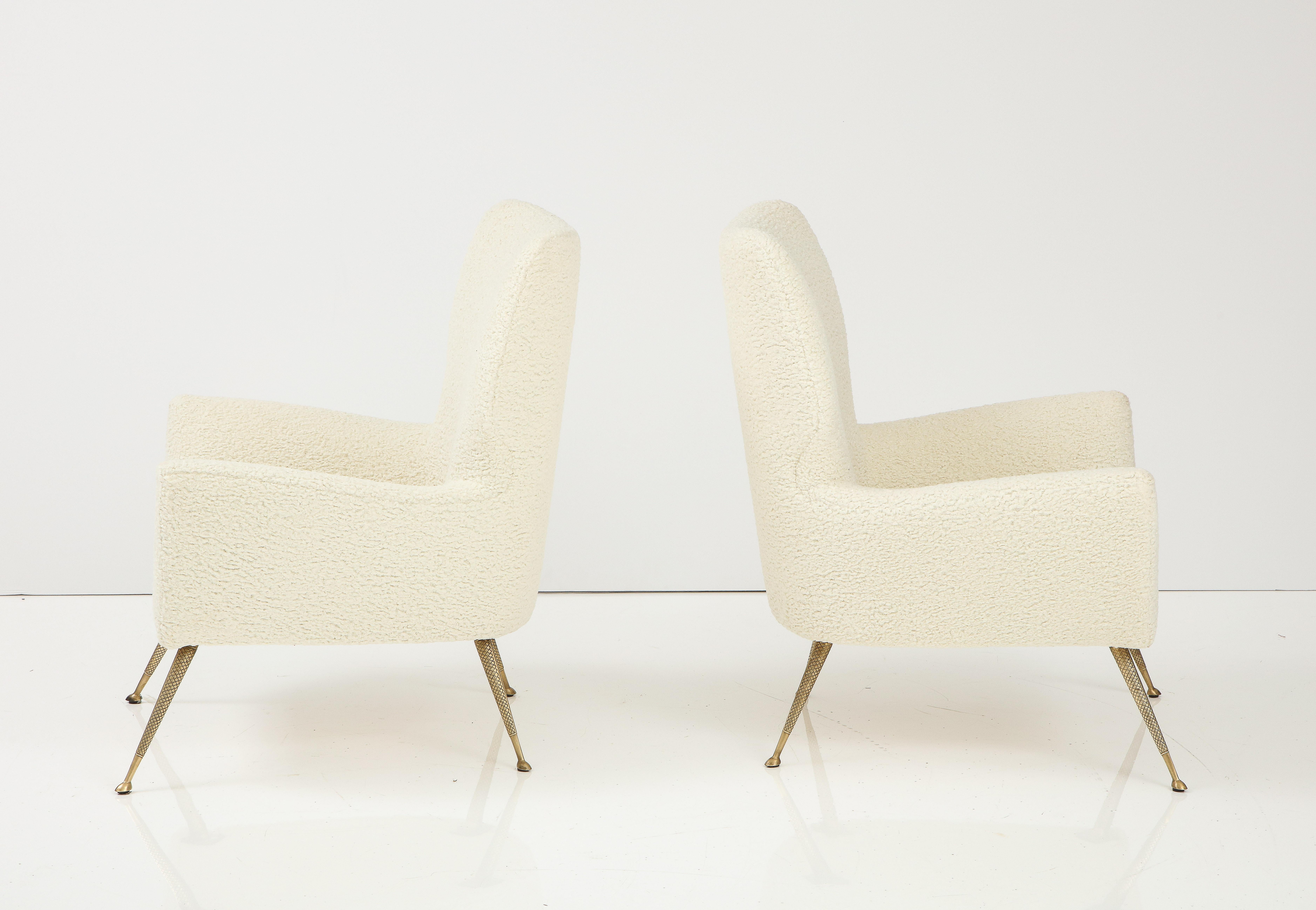 Italian Settee, Pair of Chairs with Brass Legs, Gio Ponti for Casa e Giardino 2