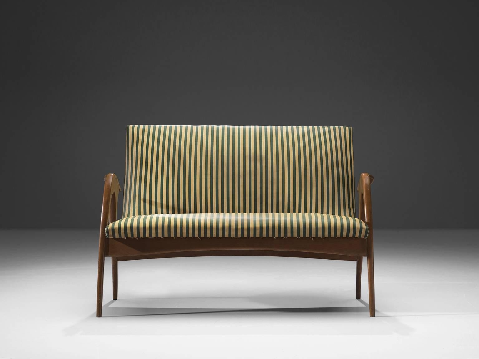 Lacquered Italian Settee with Sculptural Frame by Malatesta & Mason