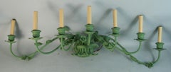 Antique Italian Green Seven Light Leaves and Flowers Oversized Wall Sconce