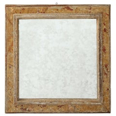 Italian Seventeenth Century Faux Marble Painted & Gilt Mirror Frame, Circa 1680