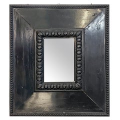Antique Italian Seventeenth Century Solid Wood Mirror with Worked Frame, 1600s