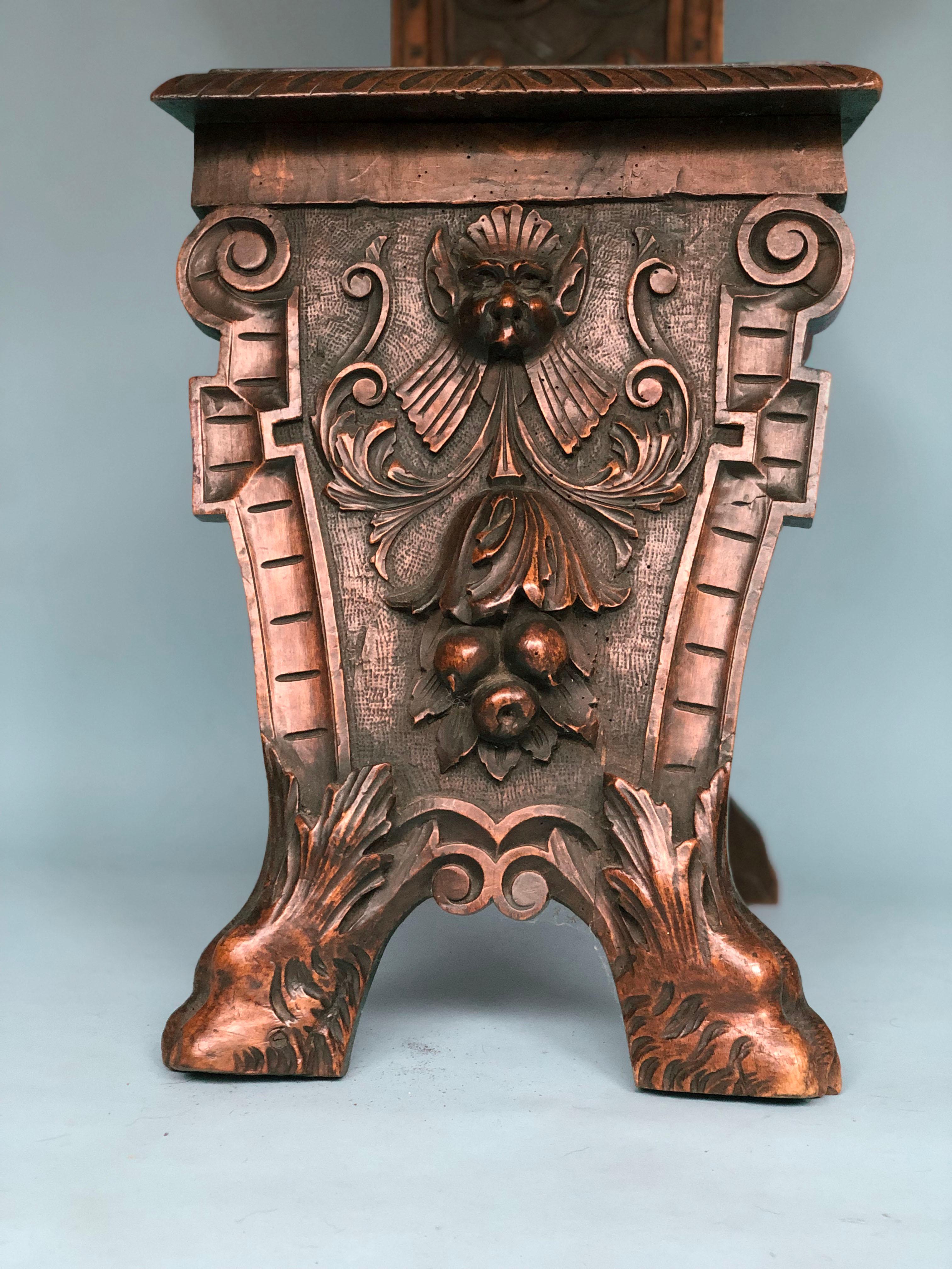 Italian Sgabello Chair Renaissance Style Late 19th Century 1