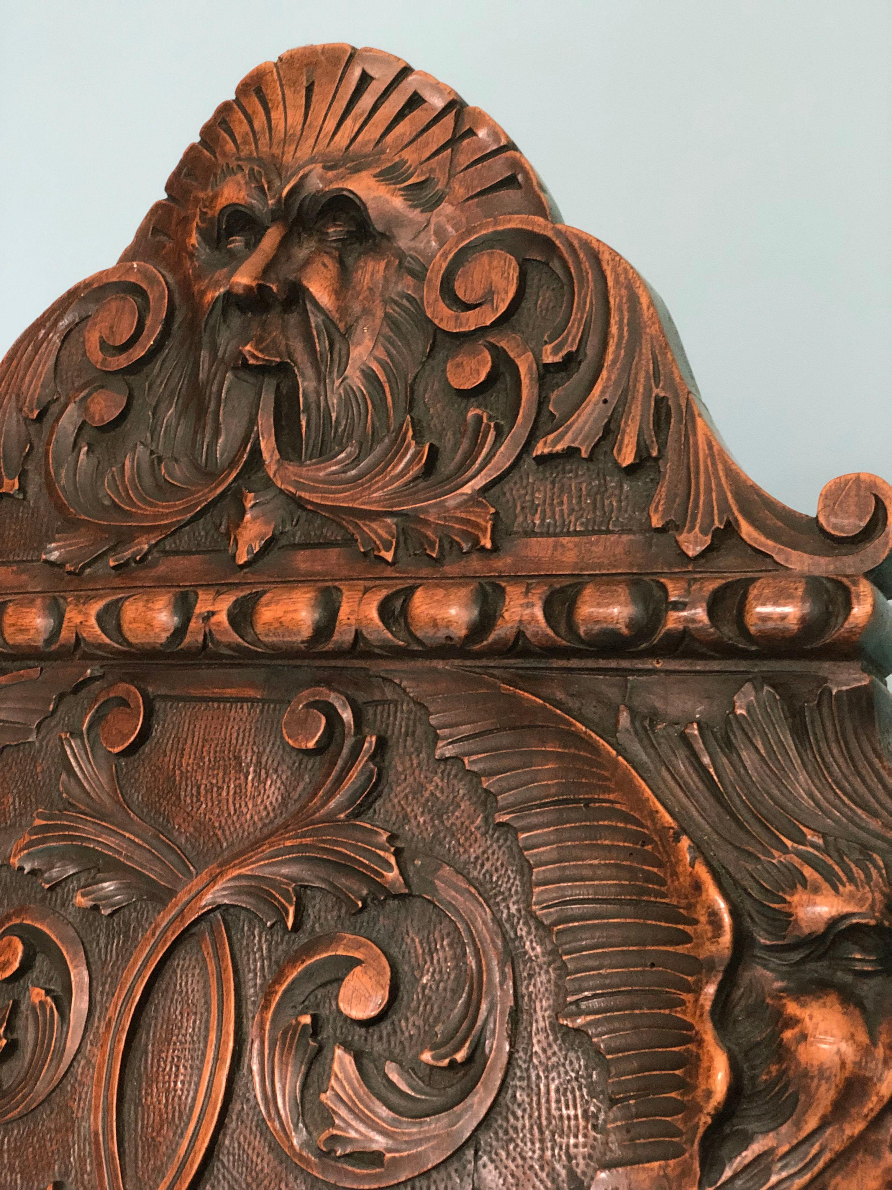 Italian Sgabello Chair Renaissance Style Late 19th Century 4