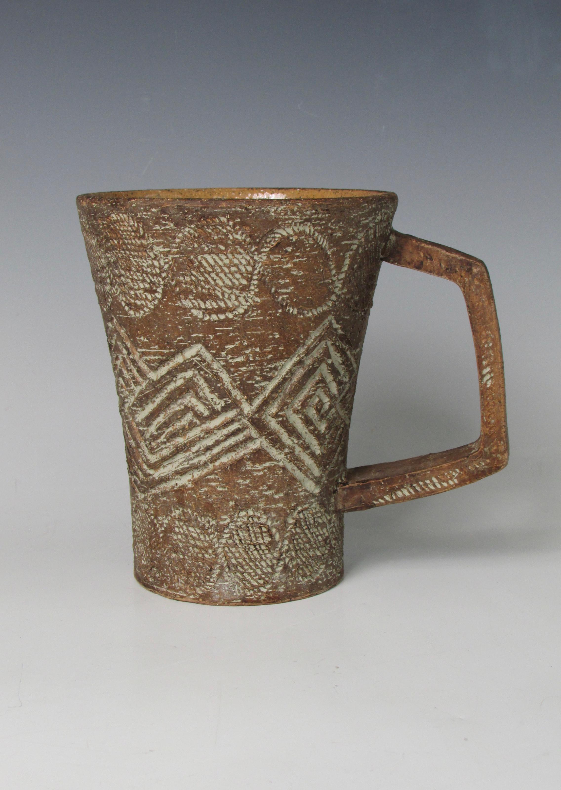 Italian Sgraffito Redware Pottery Pitcher 4