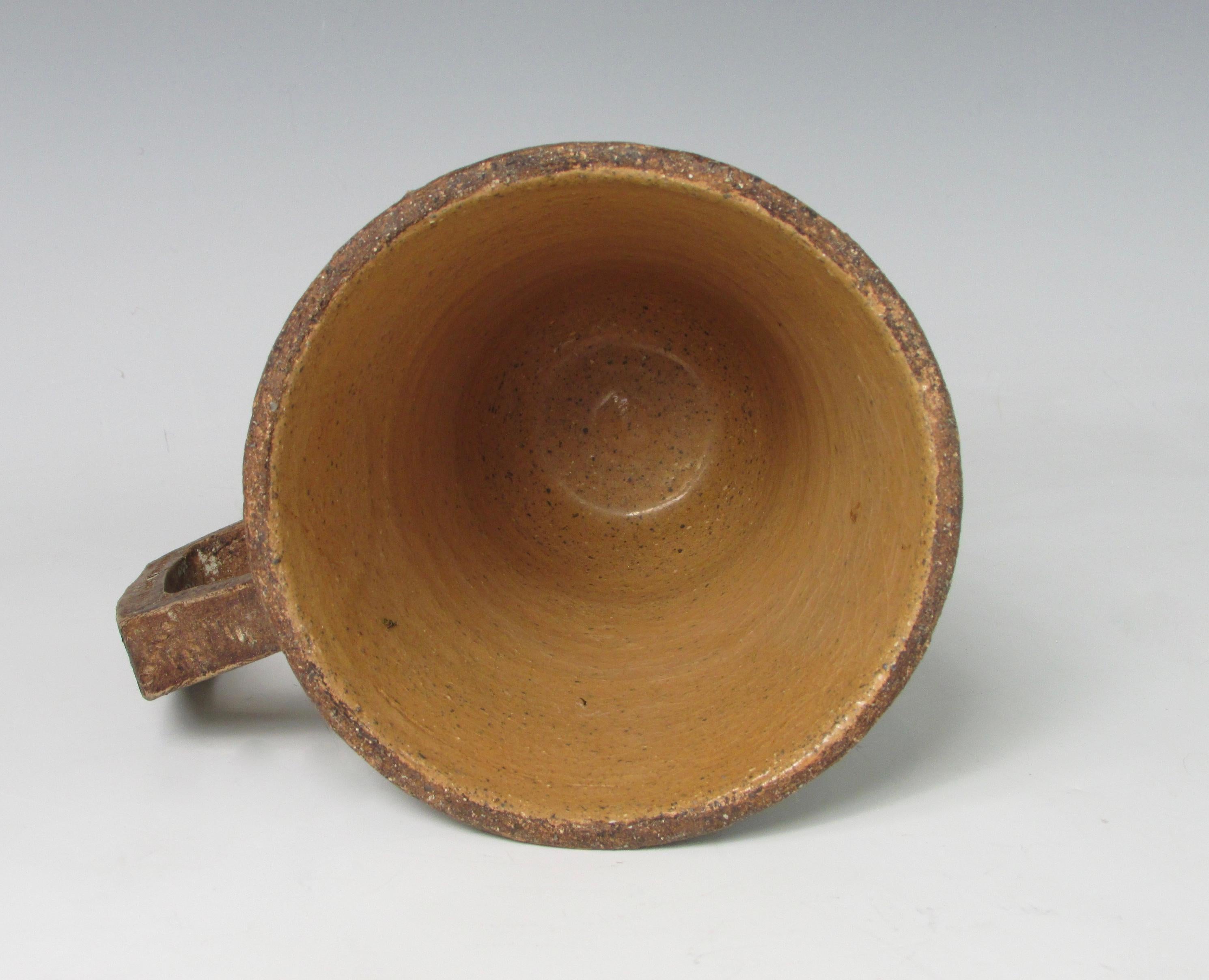 Clay Italian Sgraffito Redware Pottery Pitcher