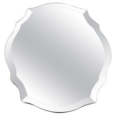Italian Shaped Frameless Beveled  Glass MirrorVintage