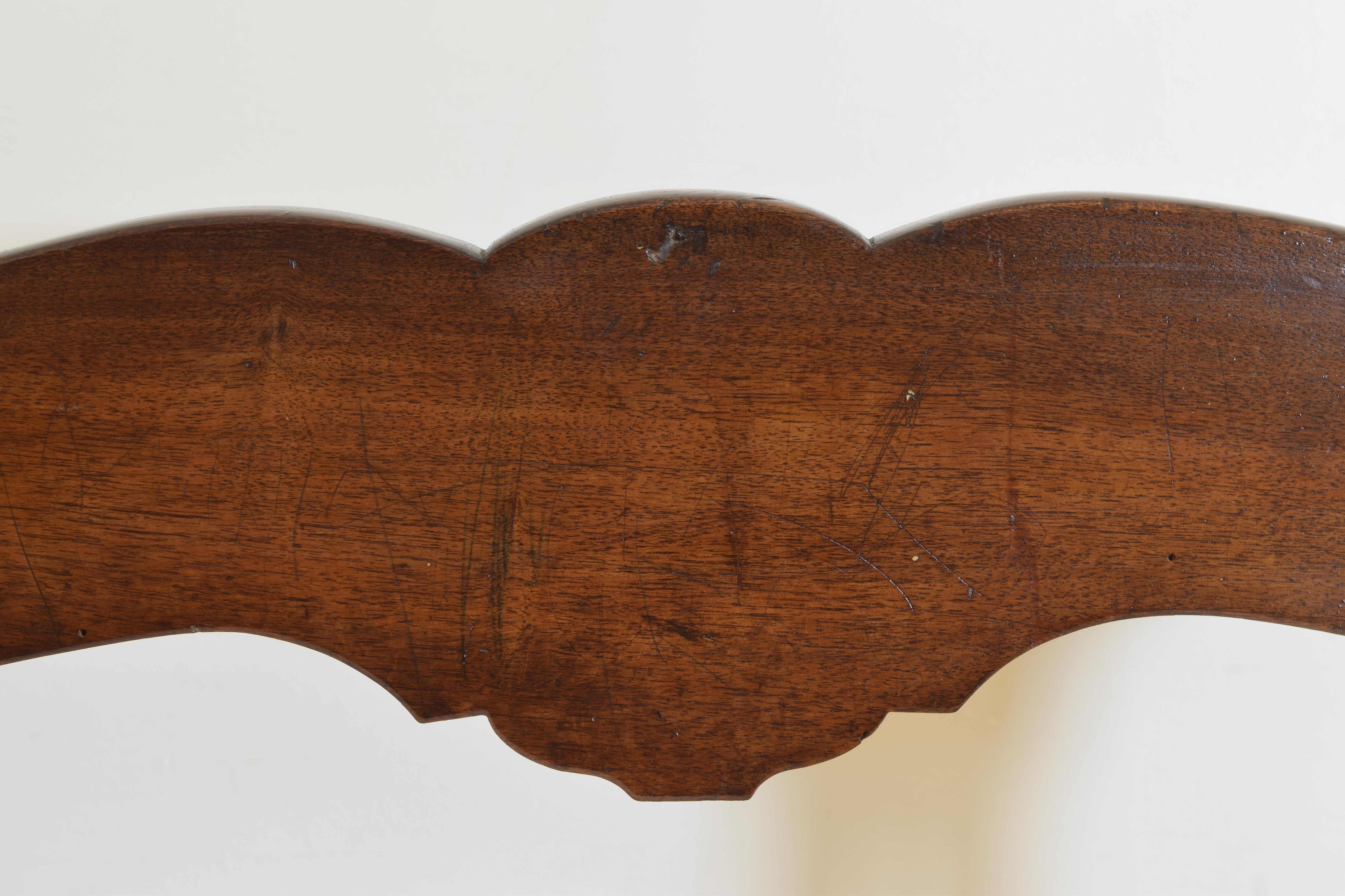 Italian Shaped Walnut Mid 19th Century Hall Bench 3