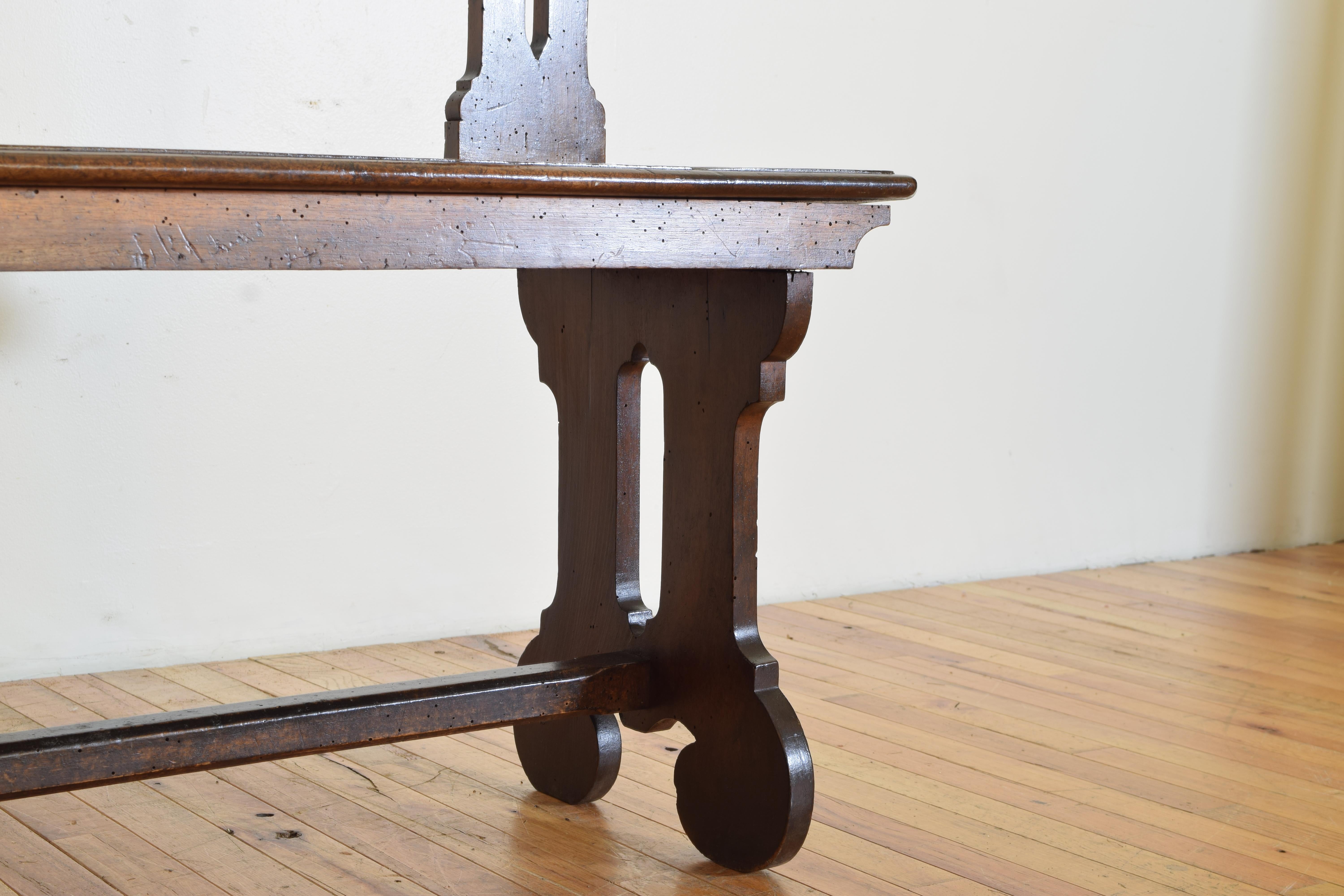 Italian Shaped Walnut Mid 19th Century Hall Bench 5