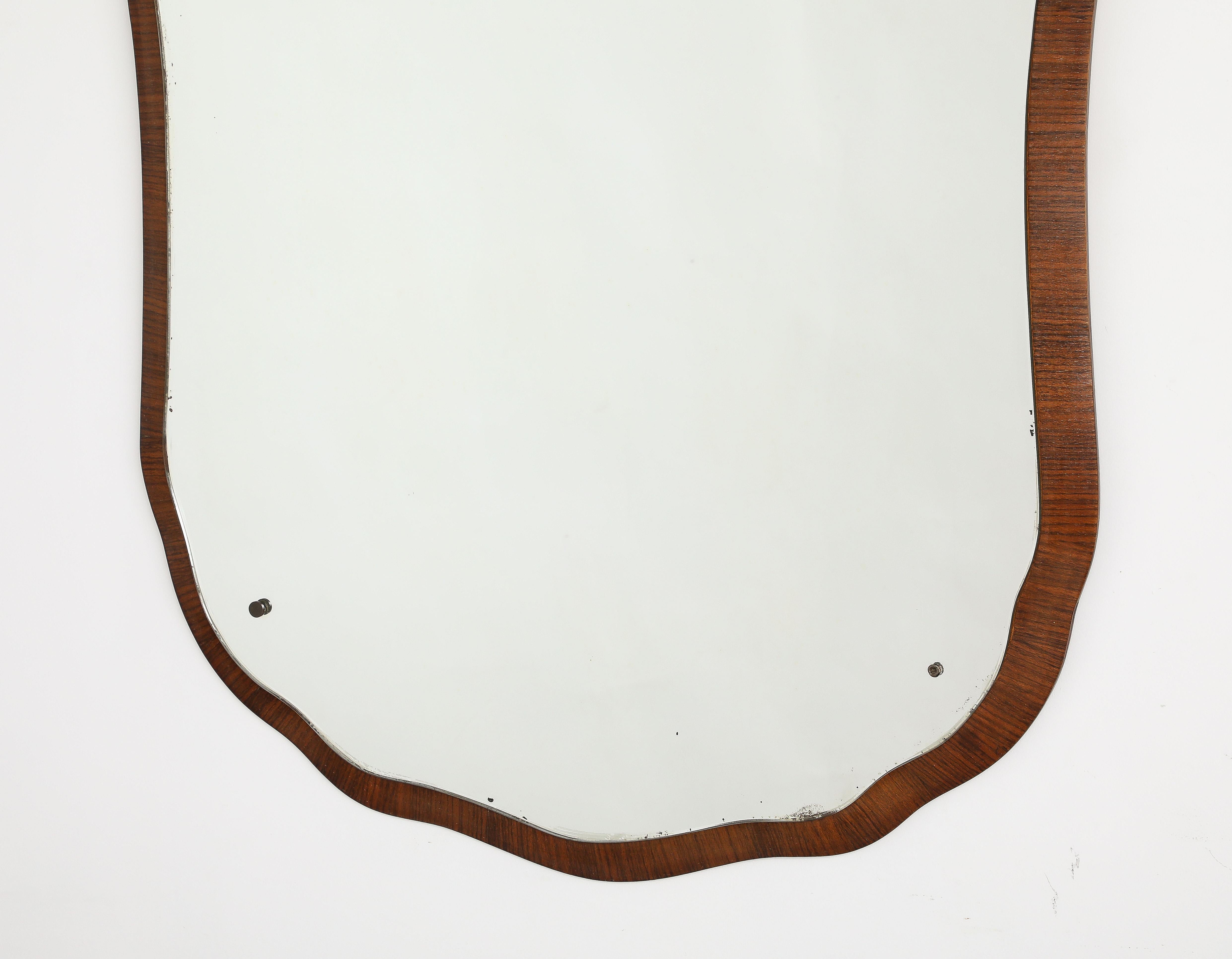Italian Shaped Wood Wall Mirror, circa 1940  For Sale 6