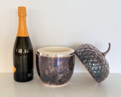 Cubitera italiana de plata Sheffield  en forma de bellota, años 70