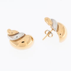 Italian Shell Earrings 18kt Yellow and White Gold