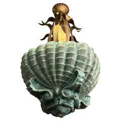 Italian Shell Motif Plaster Light Fixture