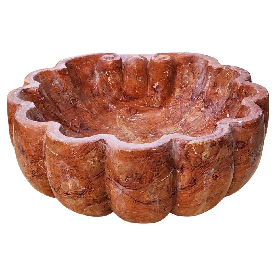 Rosso Di Verona Marble Shell-Shaped Sink Early 20th Century For Sale at ...