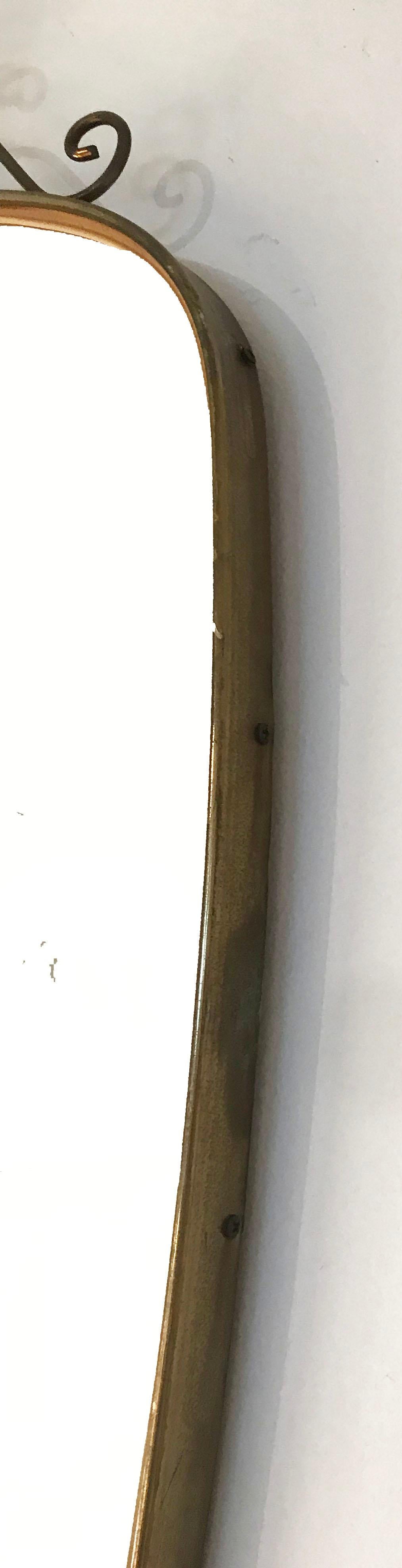 Italian Shield Mirror In Excellent Condition In Miami, FL