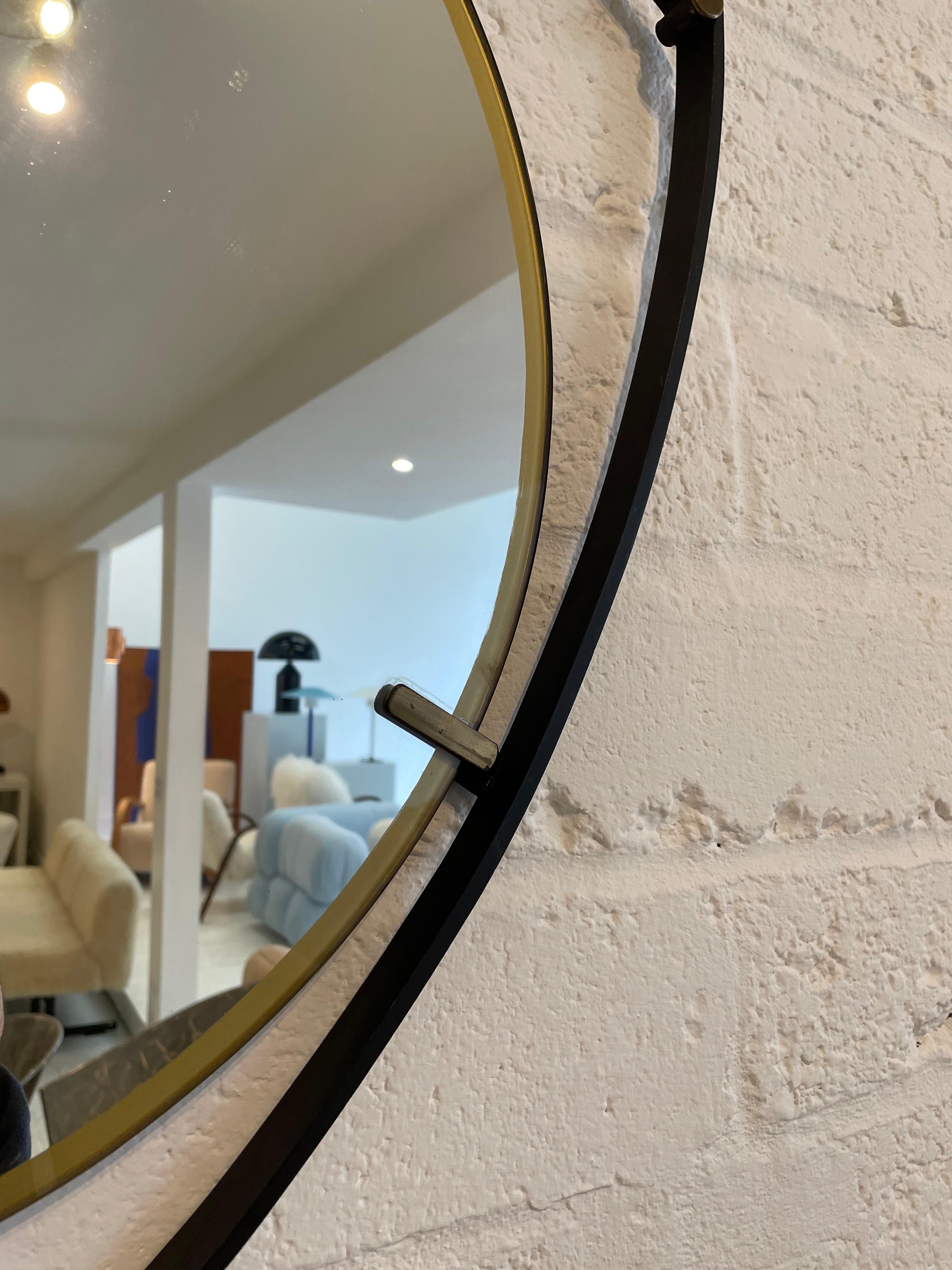 Glass Italian Shield Wall Mirror For Sale