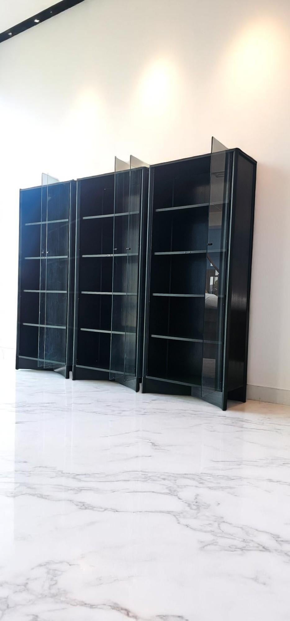 Steel Italian Showcase Sideboards designed by Piero de Martini for Cassina For Sale