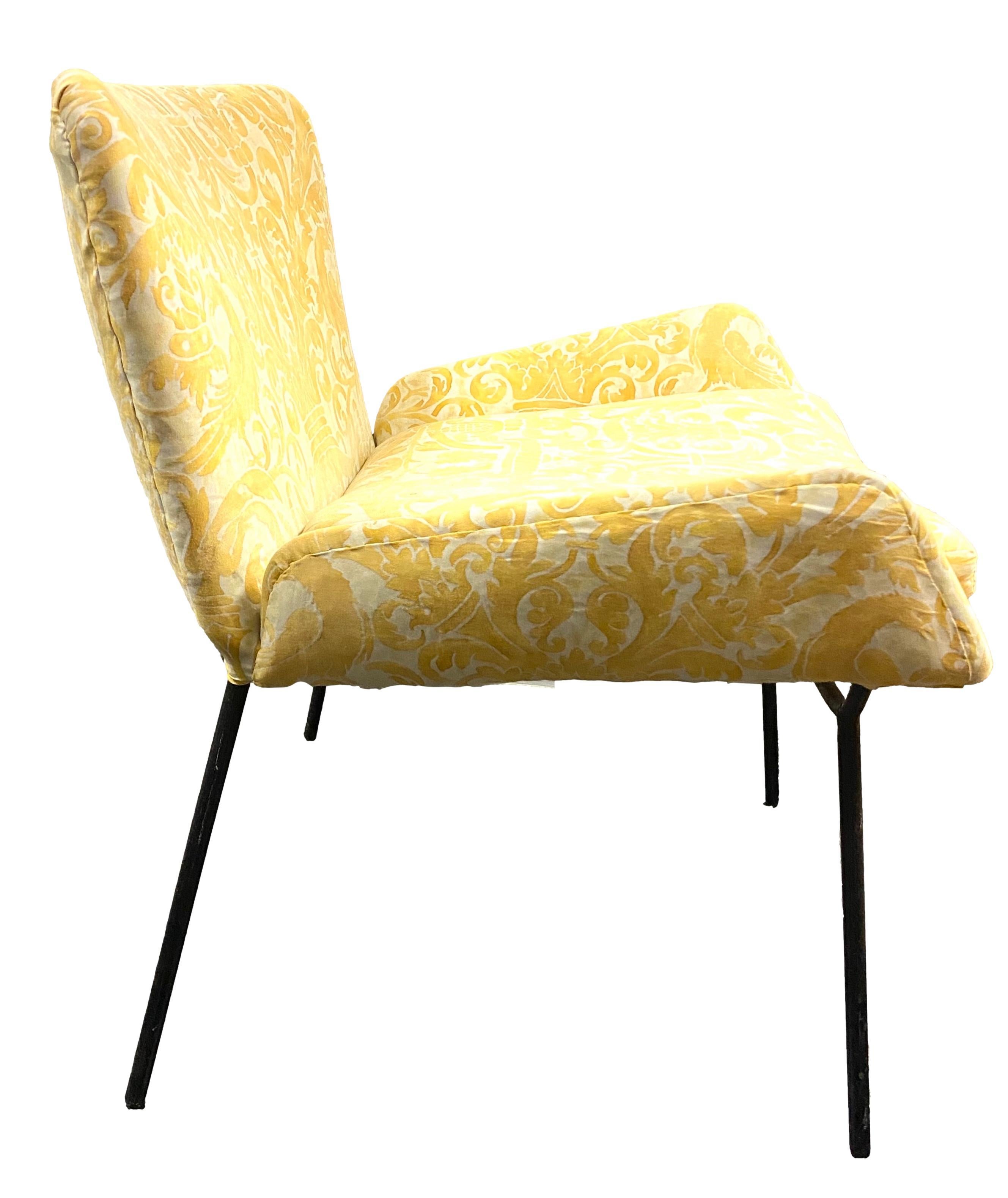 Italian Side Chair with Fortuny Upholstery For Sale 1