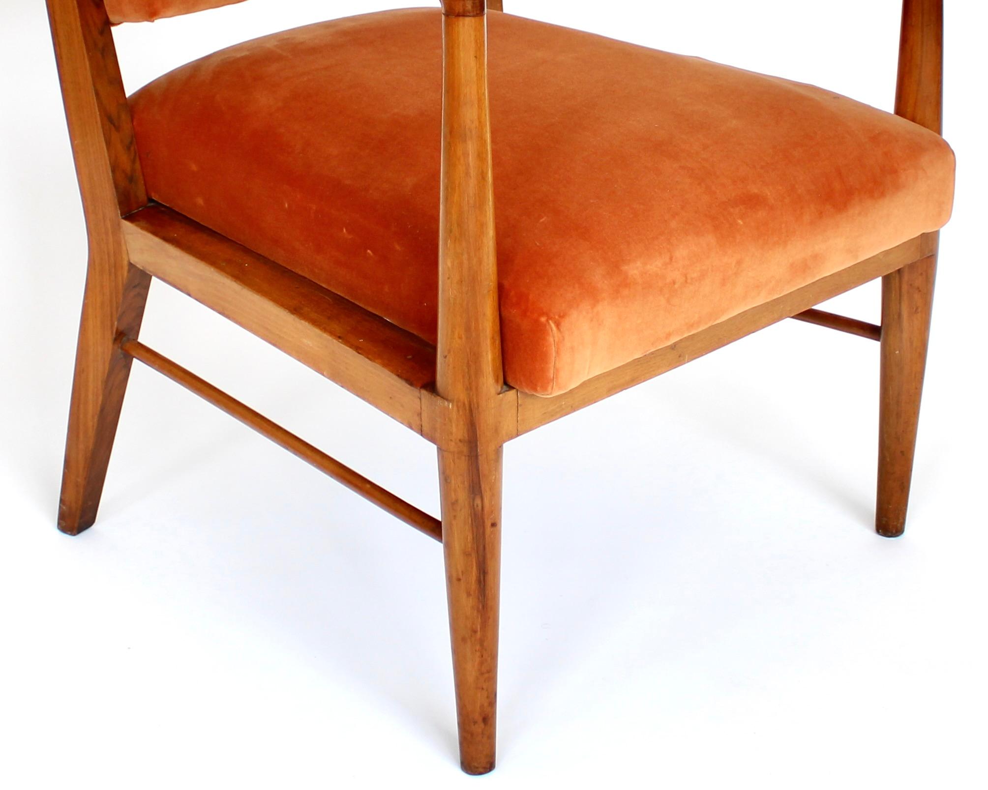 Chaise d'appoint ou de bureau italienne en merisier Circa 1940-1950 en vente 4