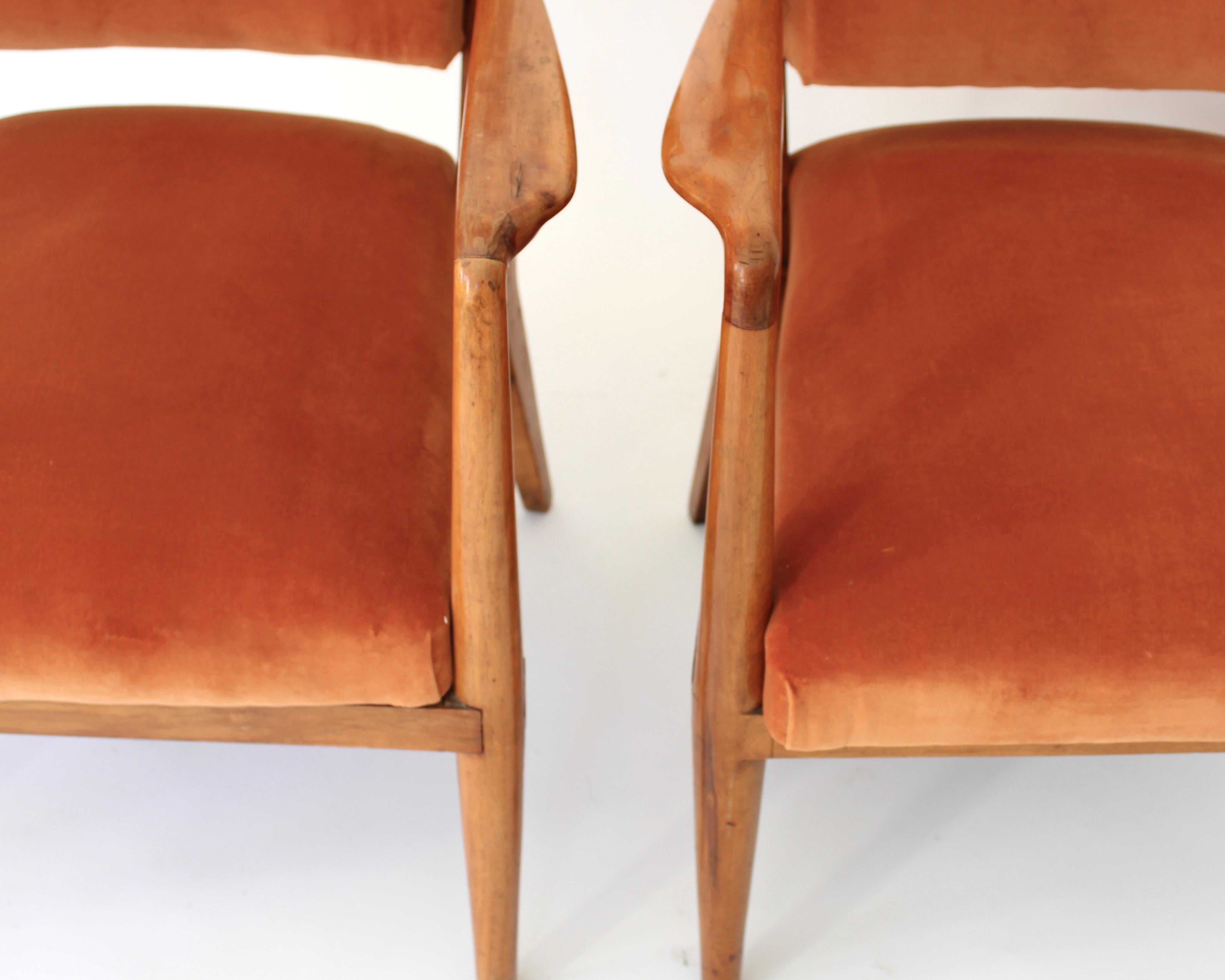 Chaise d'appoint ou de bureau italienne en merisier Circa 1940-1950 en vente 7