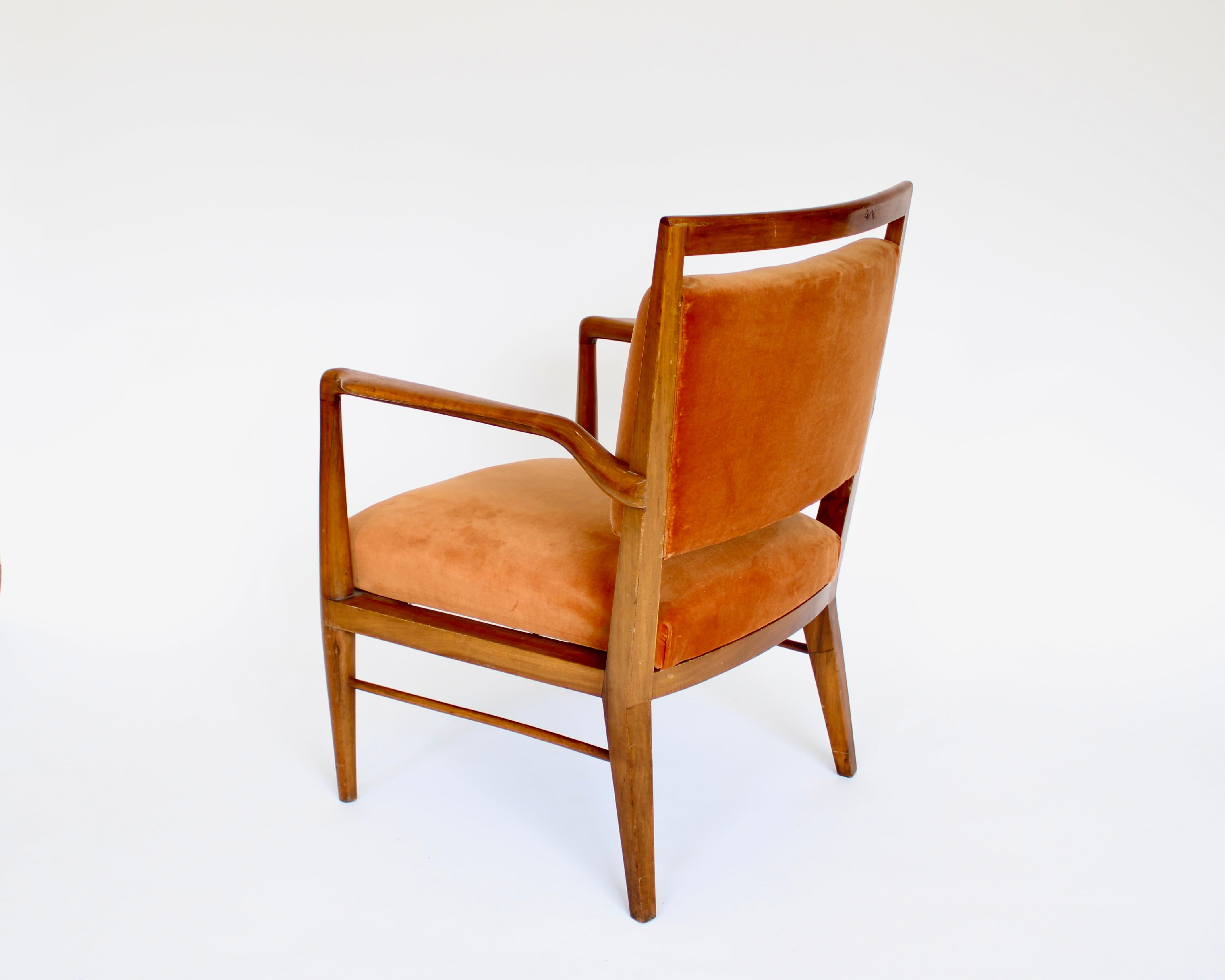 Milieu du XXe siècle Chaise d'appoint ou de bureau italienne en merisier Circa 1940-1950 en vente