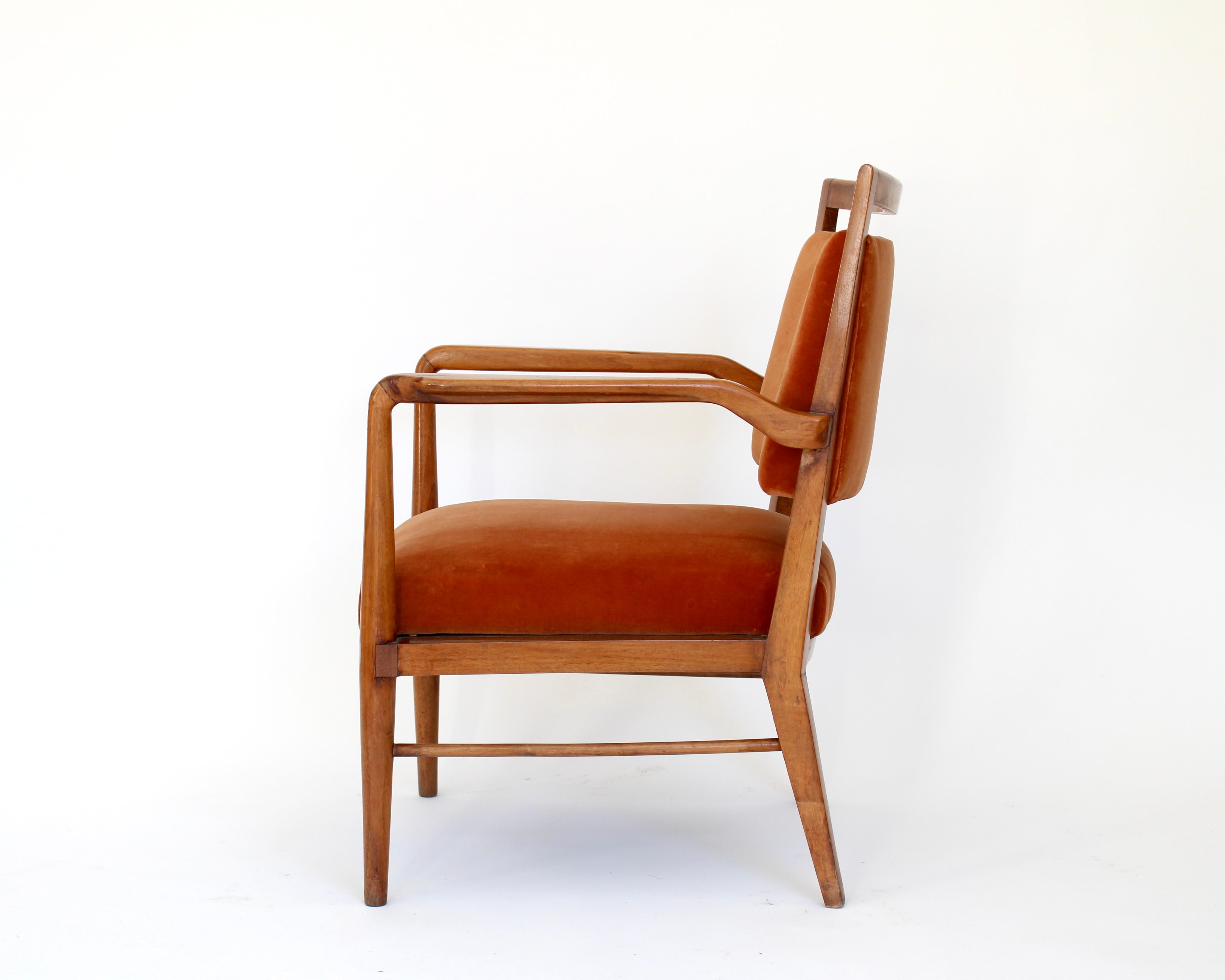 Bois Chaise d'appoint ou de bureau italienne en merisier Circa 1940-1950 en vente