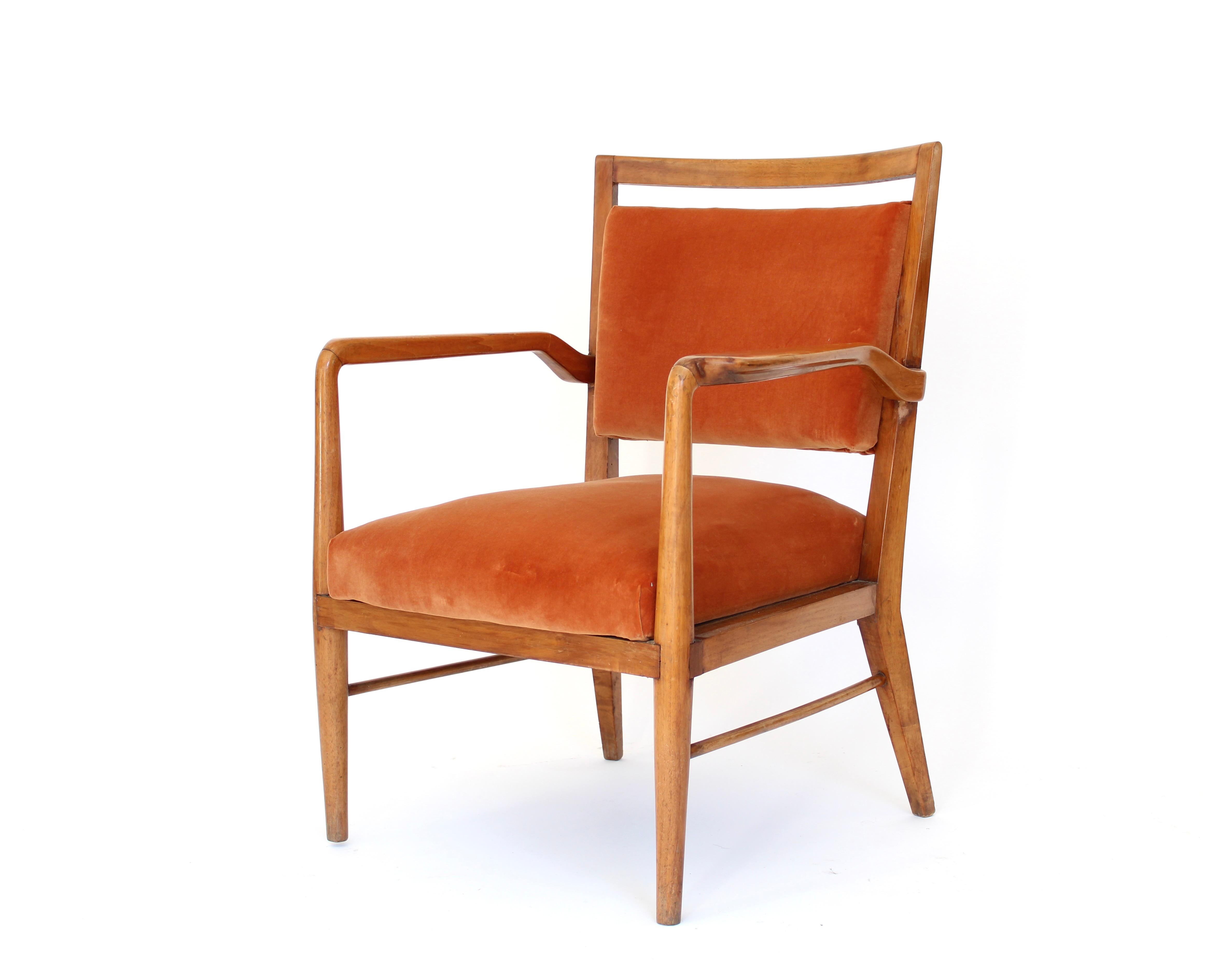 Chaise d'appoint ou de bureau italienne en merisier Circa 1940-1950 en vente 1