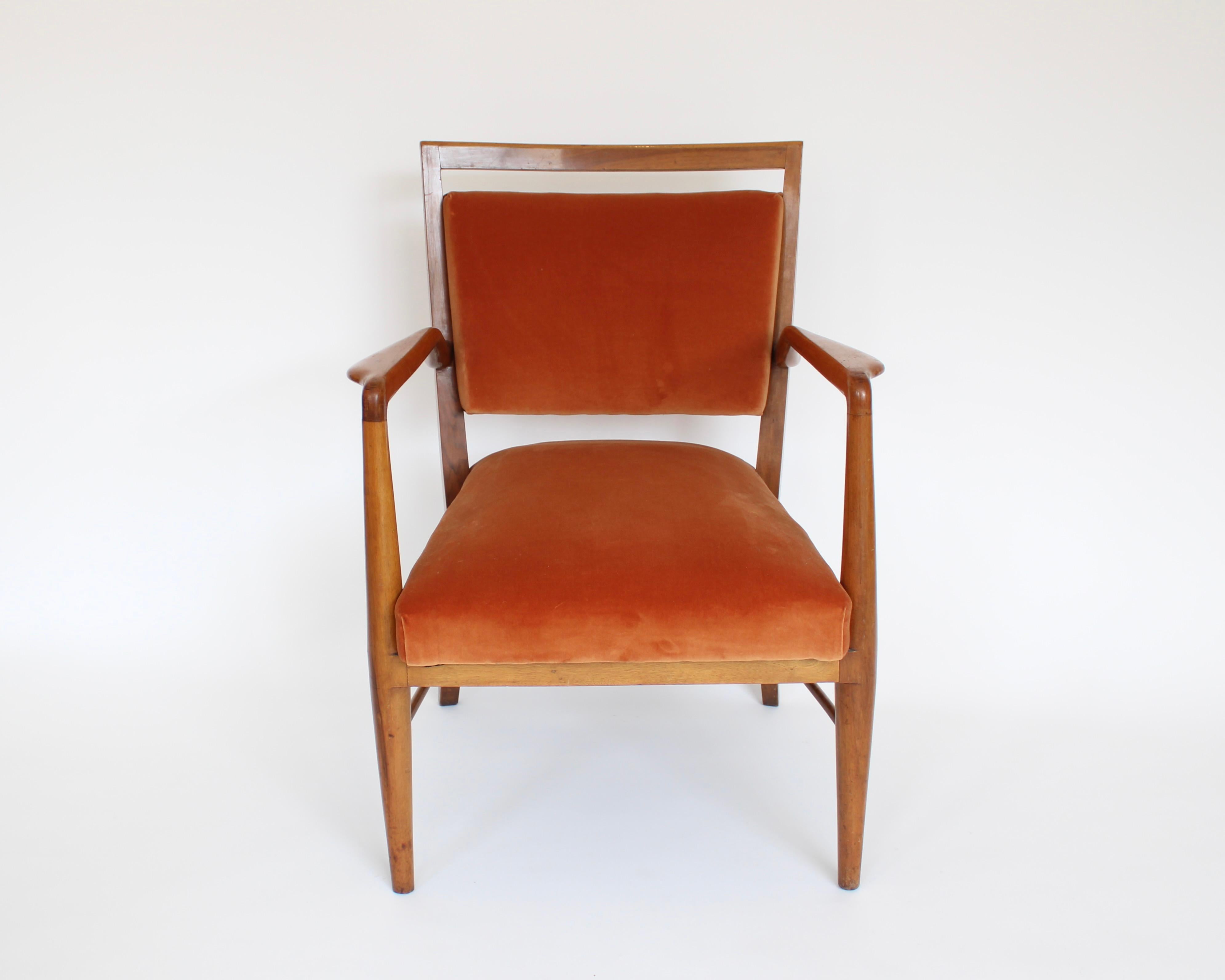 Chaise d'appoint ou de bureau italienne en merisier Circa 1940-1950 en vente 2
