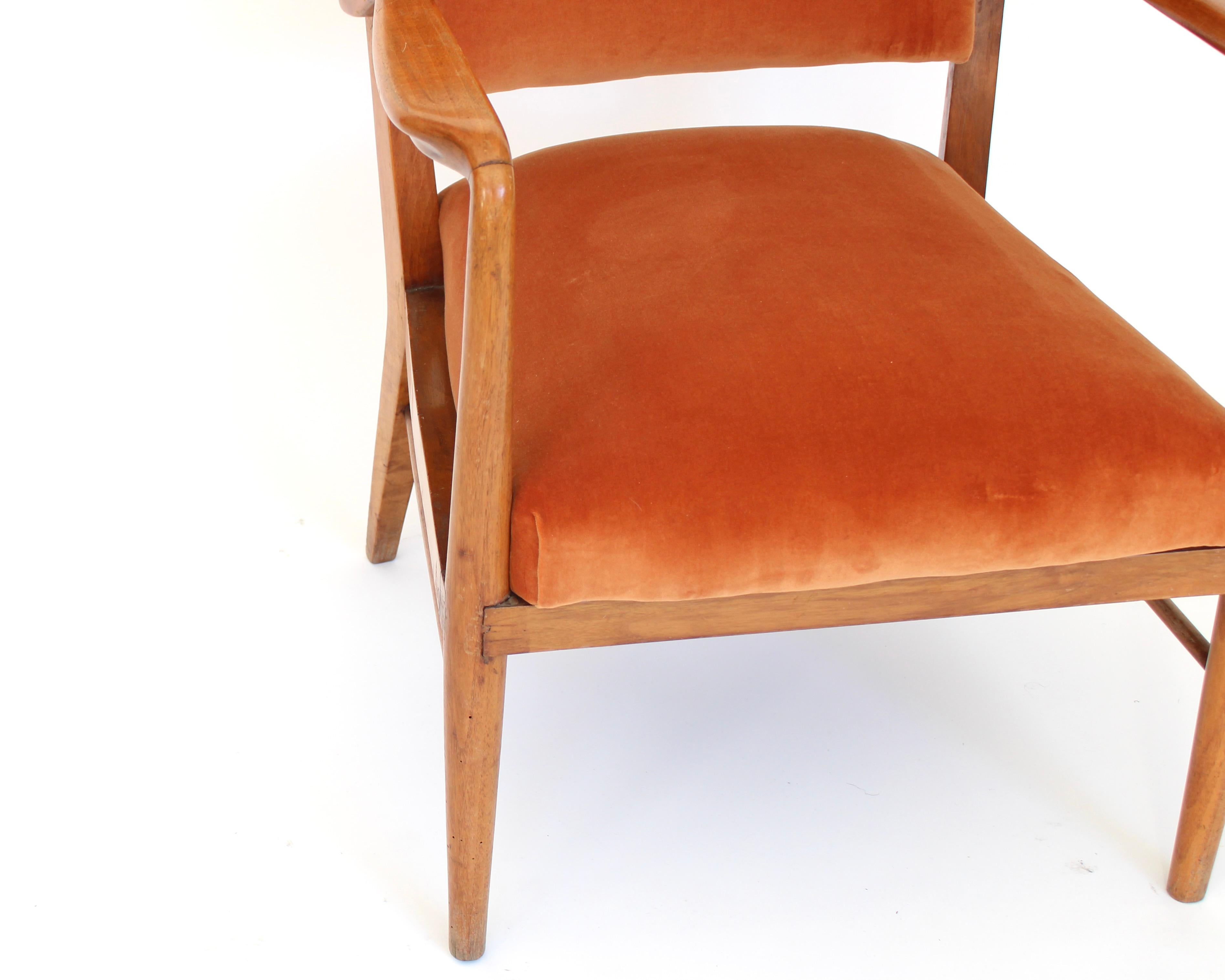 Chaise d'appoint ou de bureau italienne en merisier Circa 1940-1950 en vente 3