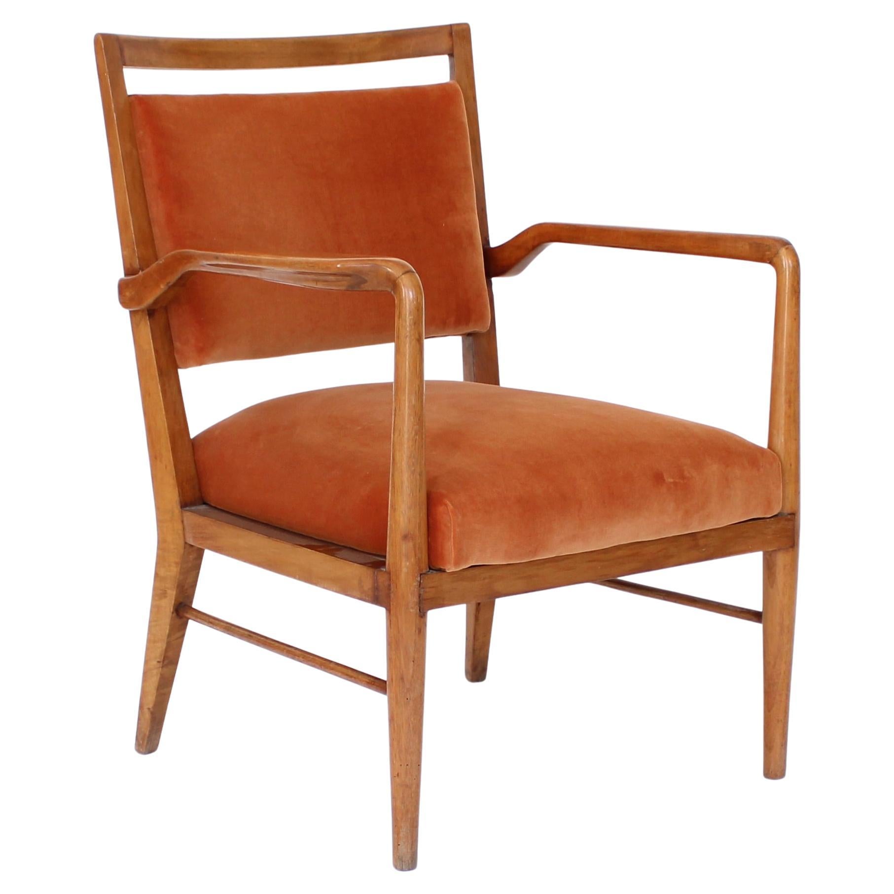 Chaise d'appoint ou de bureau italienne en merisier Circa 1940-1950 en vente