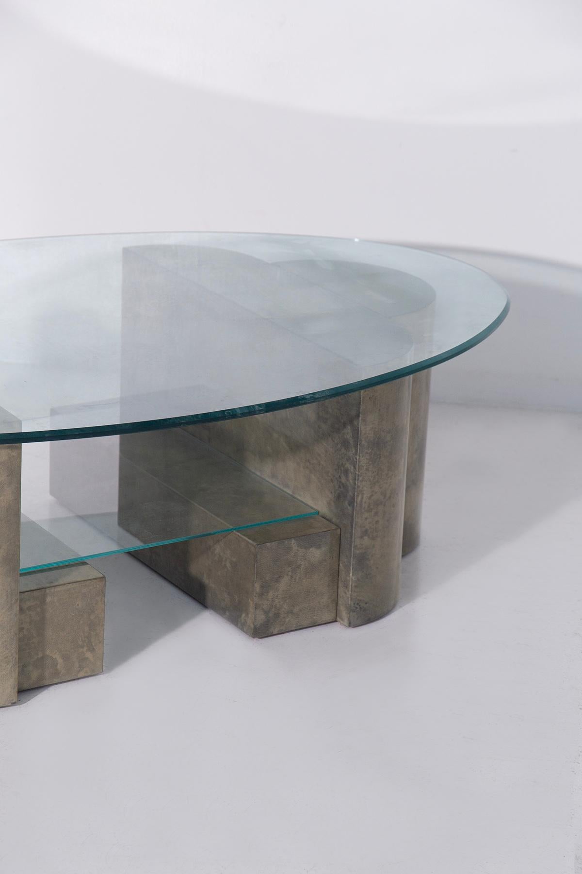 Italian Side table by Aldo Tura in parchment For Sale 2