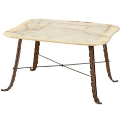 Italian Side Table in Marble and Bronze