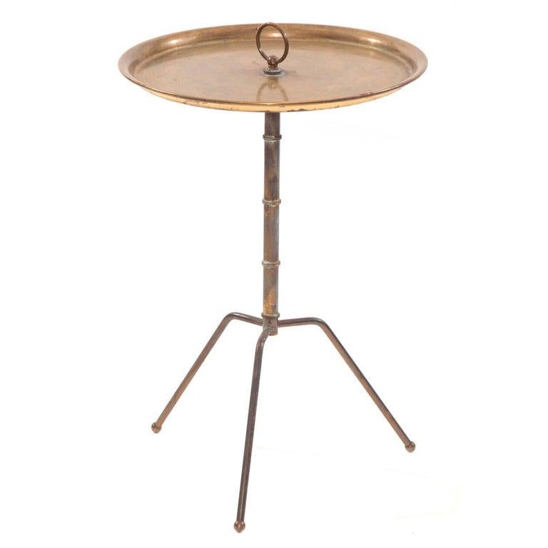 Italian Side Table in Patinated Brass In Good Condition In Phoenix, AZ