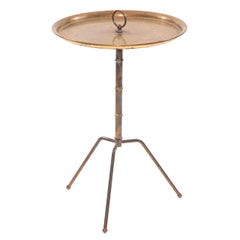 Italian Side Table in Patinated Brass