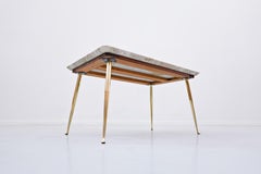 Mid-Century Modern Italian Side Table, Mable and Brass, 1960s