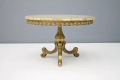 Italian Side Table Marble with Brass Base by Orsenigo Furniture, Italy, 1960s