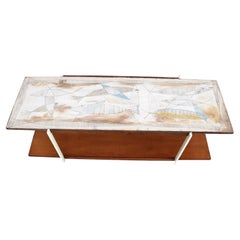 Italian Side Table Shelf in Rationalist Style Designed by Edoardo Detti, 1950s