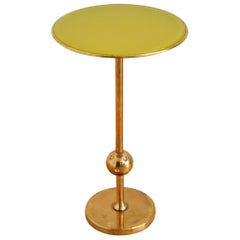 Italian Side Table T1 by Osvaldo Borsani in Brass and Yellow Glass, 1950s