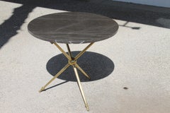 Italian Side Table with Arrow Motif and Marble Top