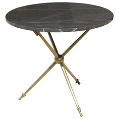 Italian Side Table with Arrow Motif and Marble Top