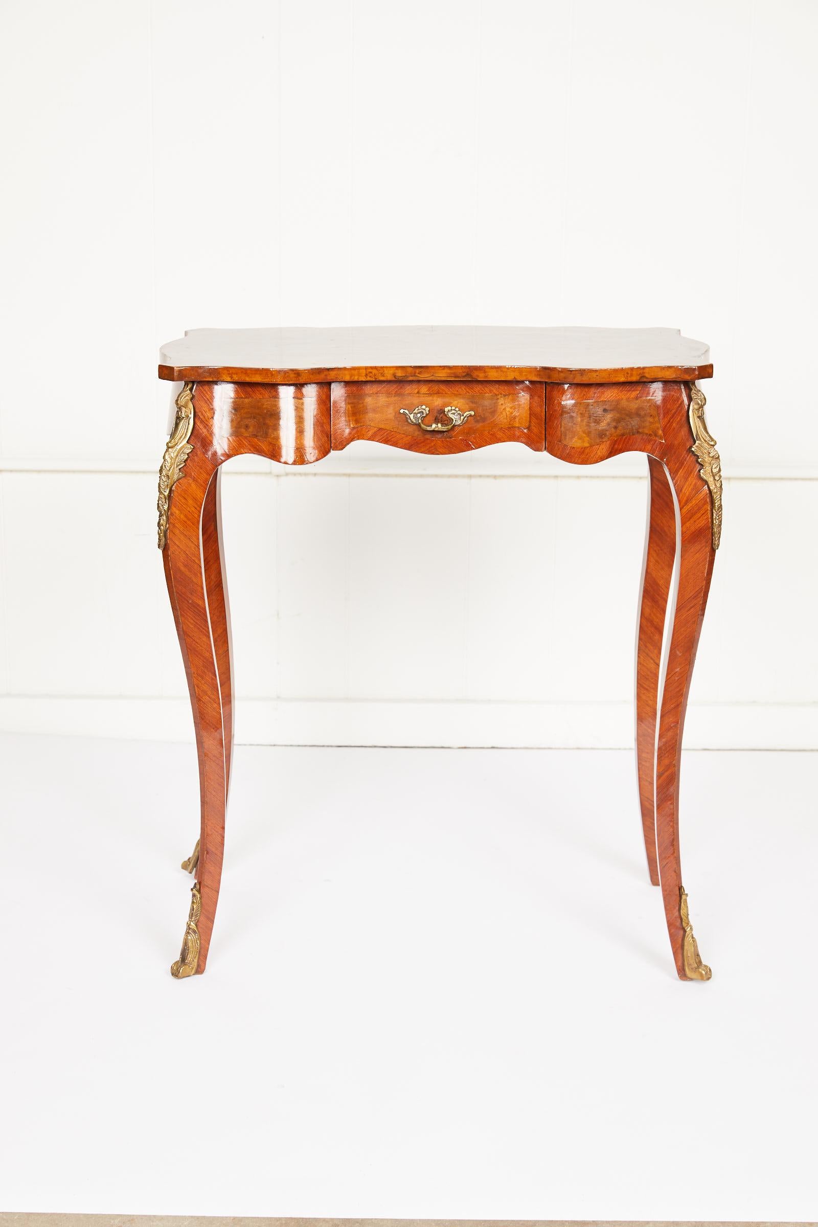 Italian Side Table with Star Marquetry Top 10