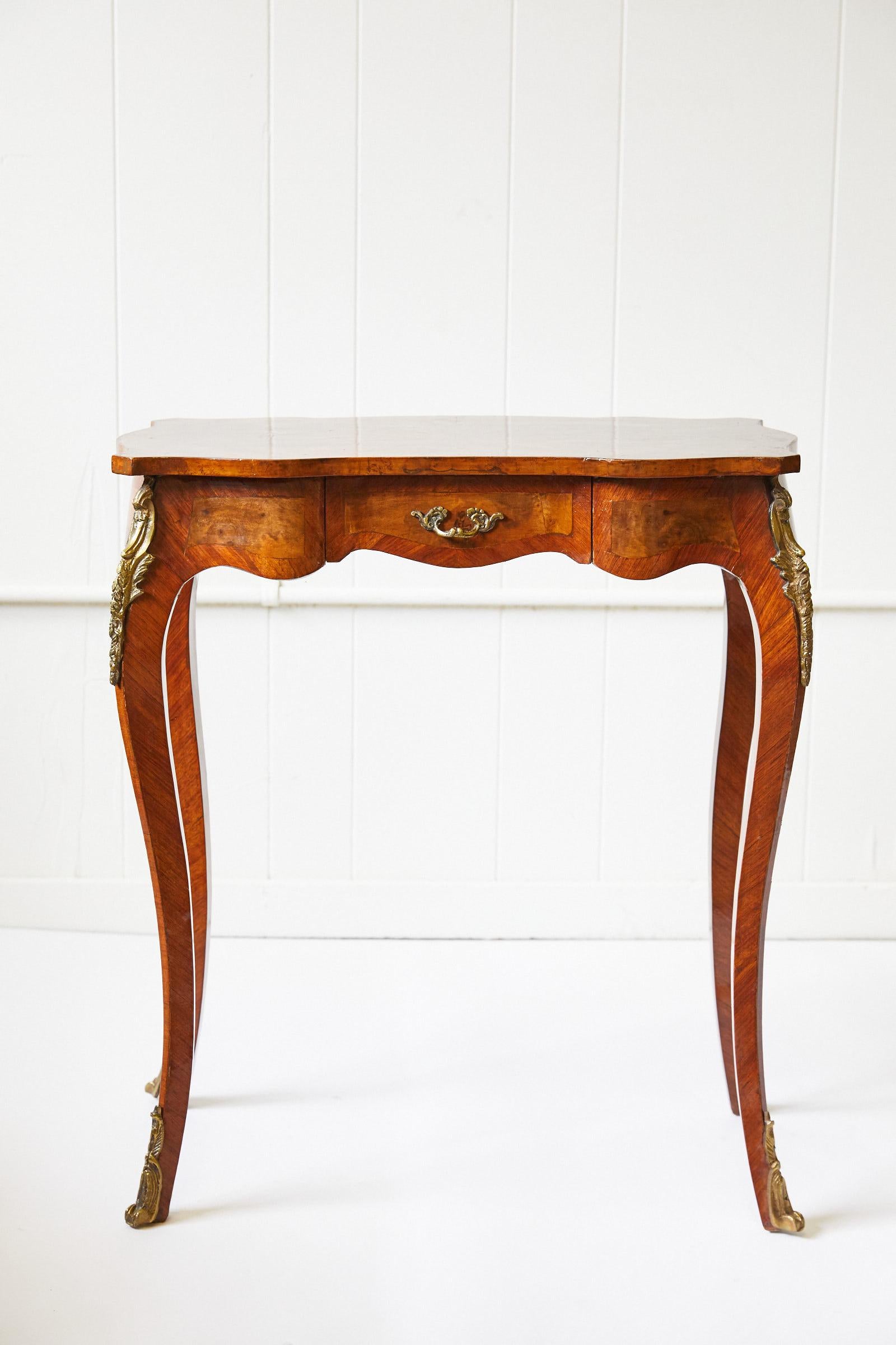 Italian Side Table with Star Marquetry Top 11