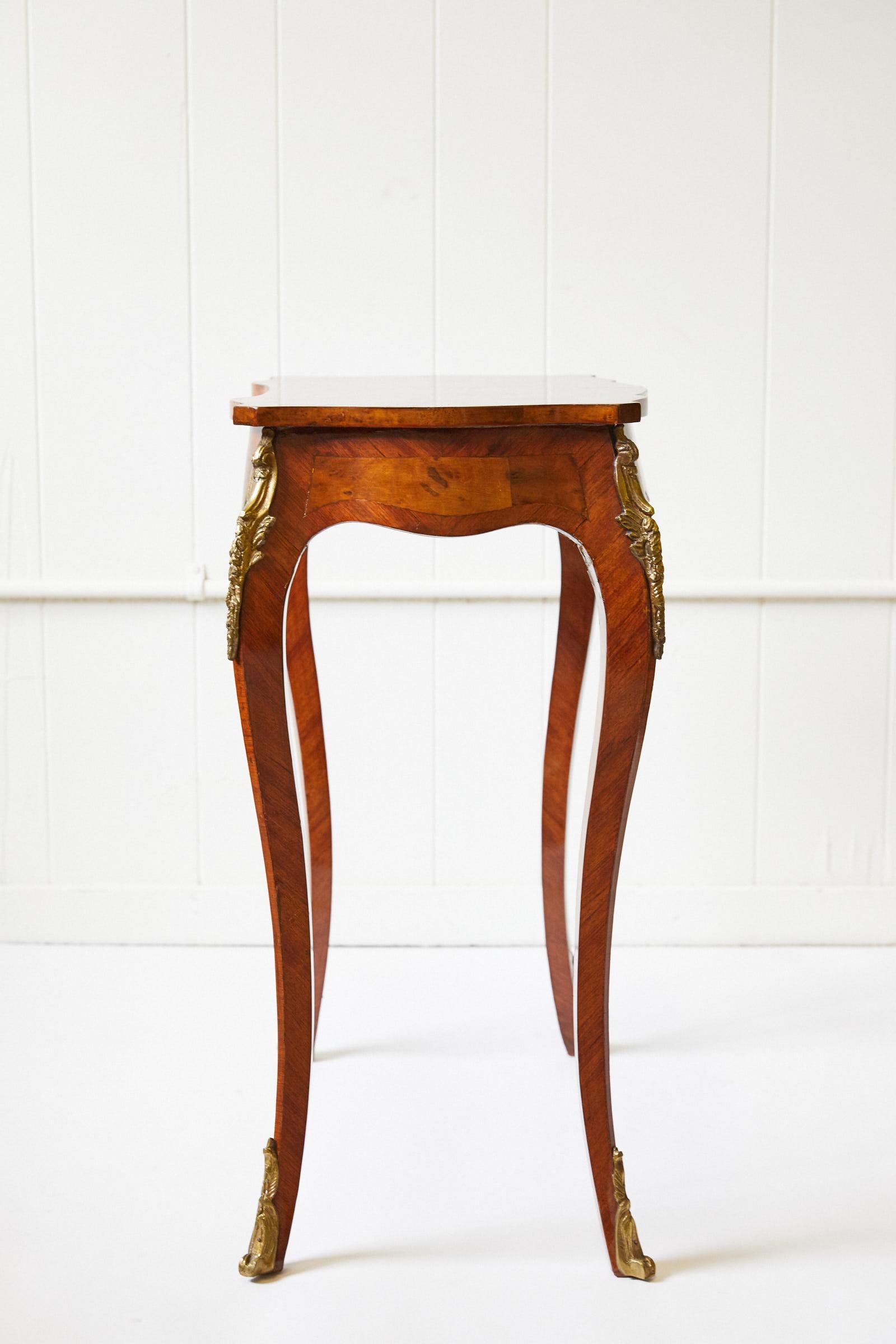 Baroque Italian Side Table with Star Marquetry Top