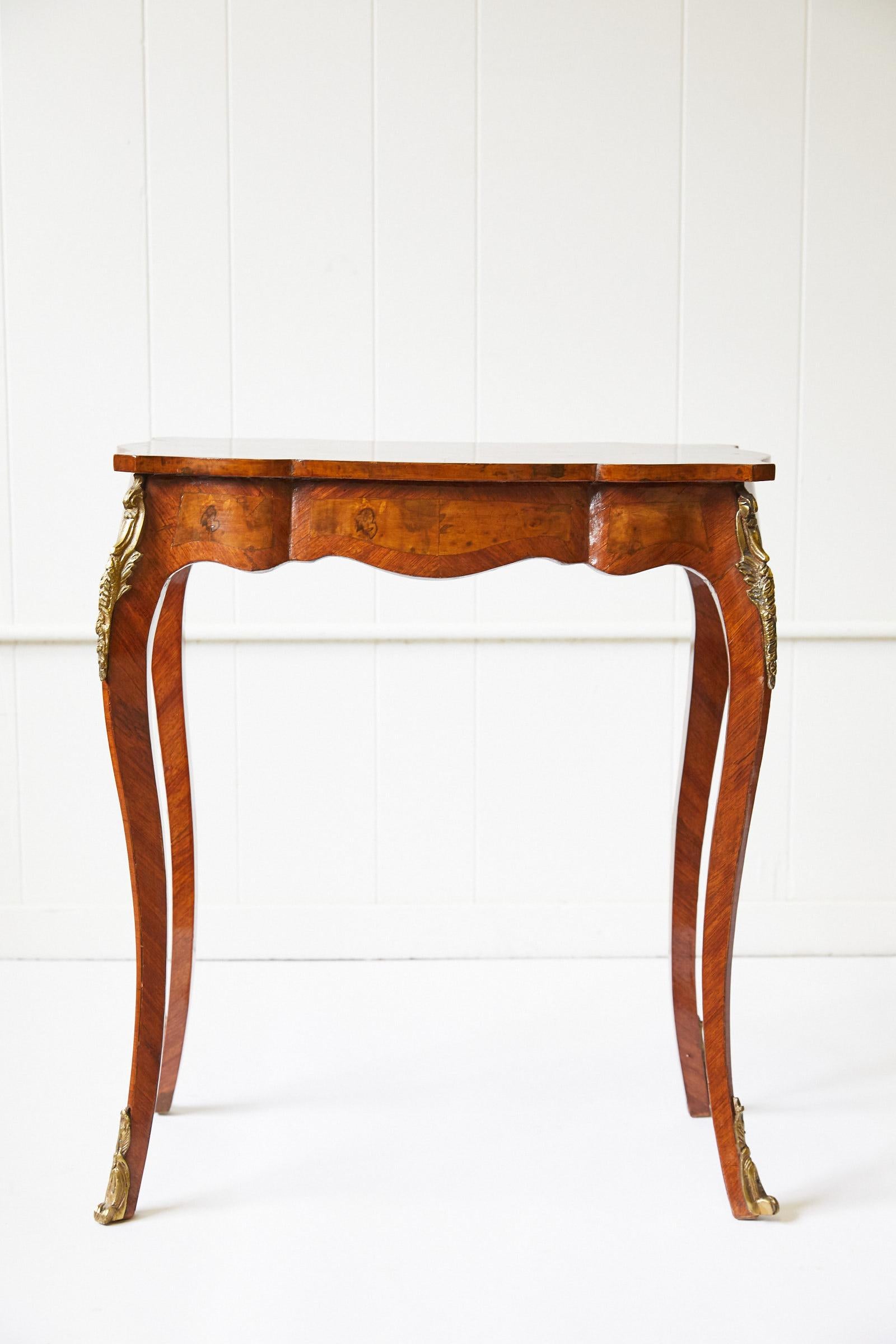 19th Century Italian Side Table with Star Marquetry Top