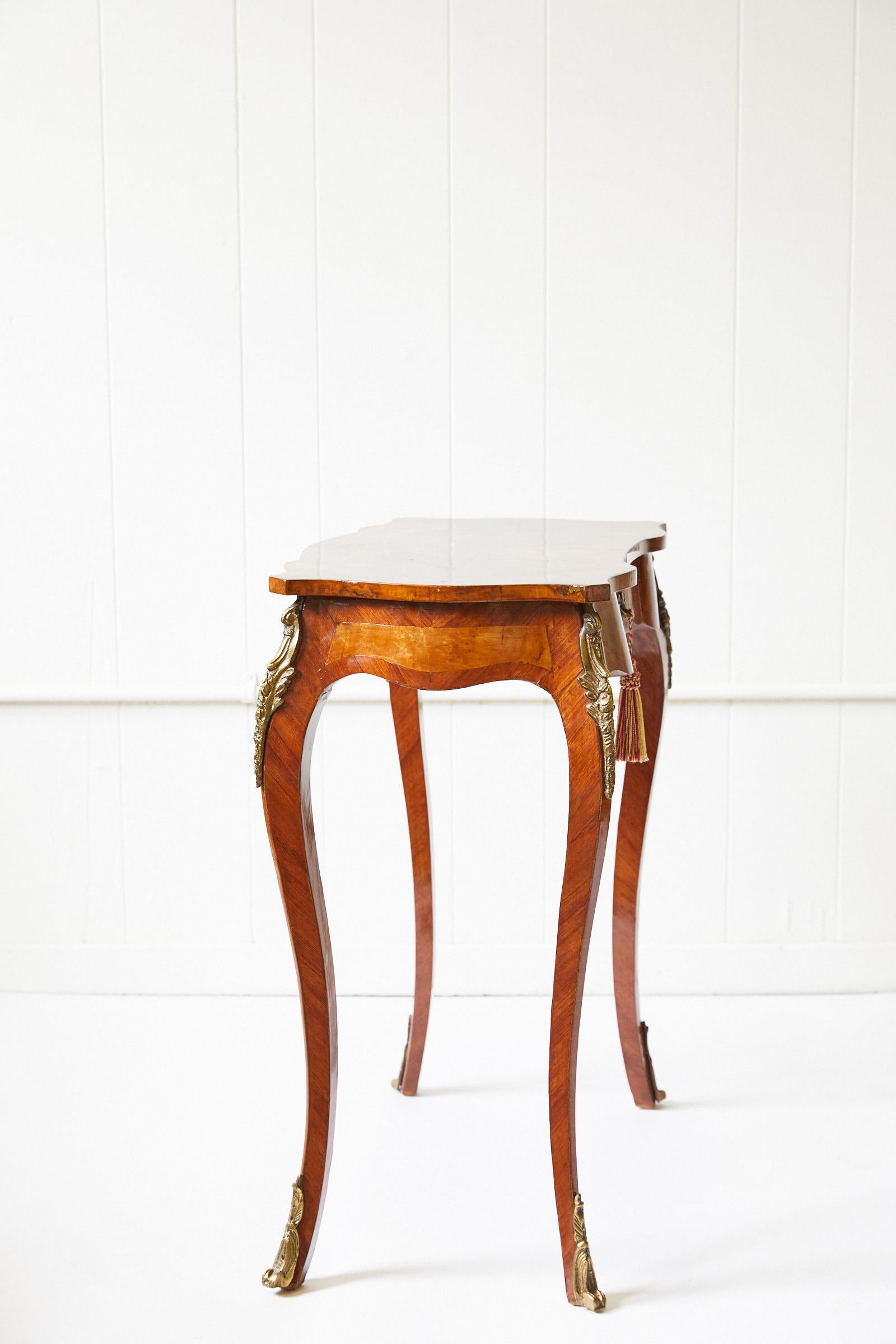 Italian Side Table with Star Marquetry Top 1