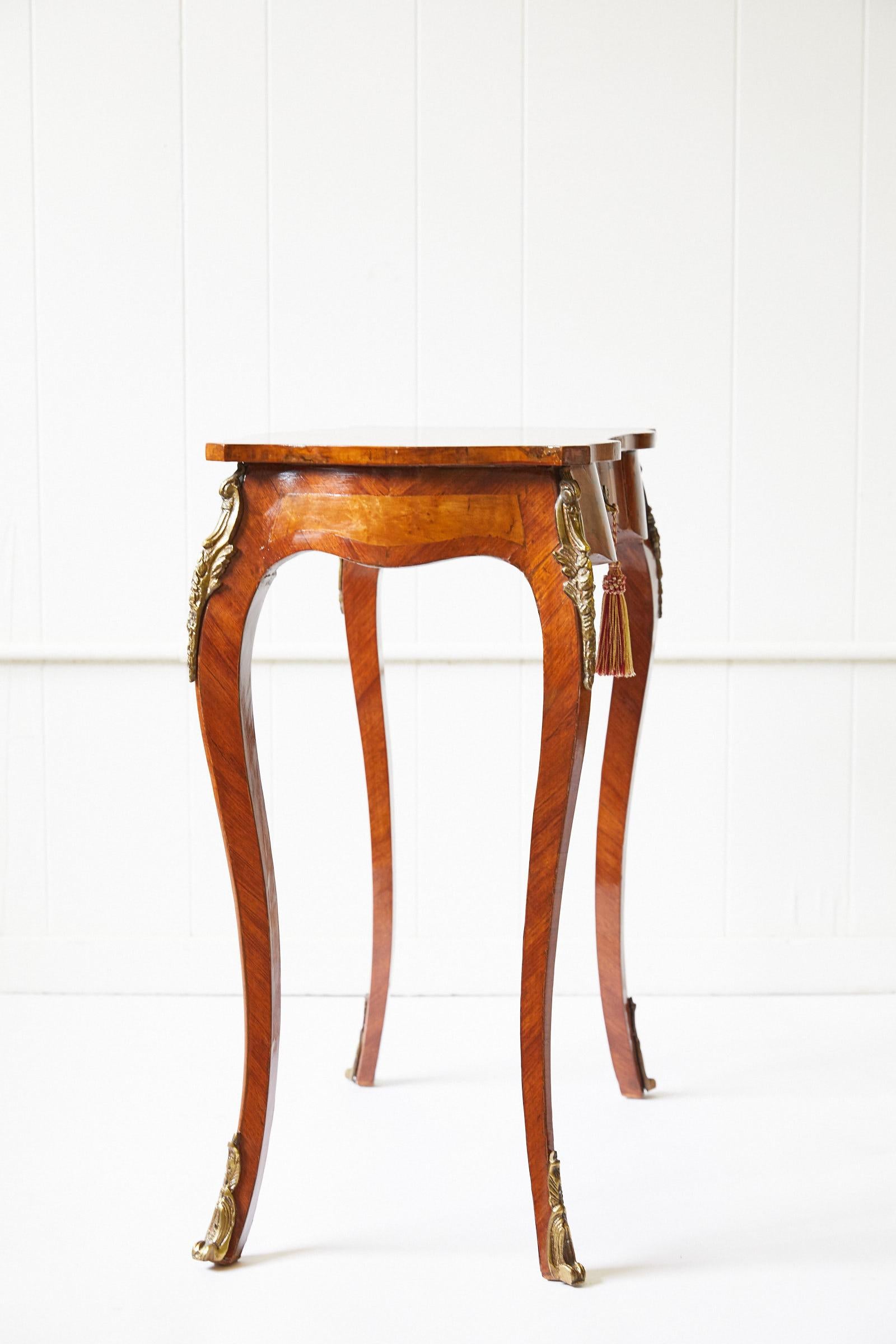Italian Side Table with Star Marquetry Top 2
