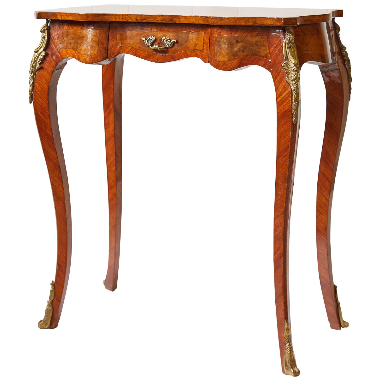 Italian Side Table with Star Marquetry Top