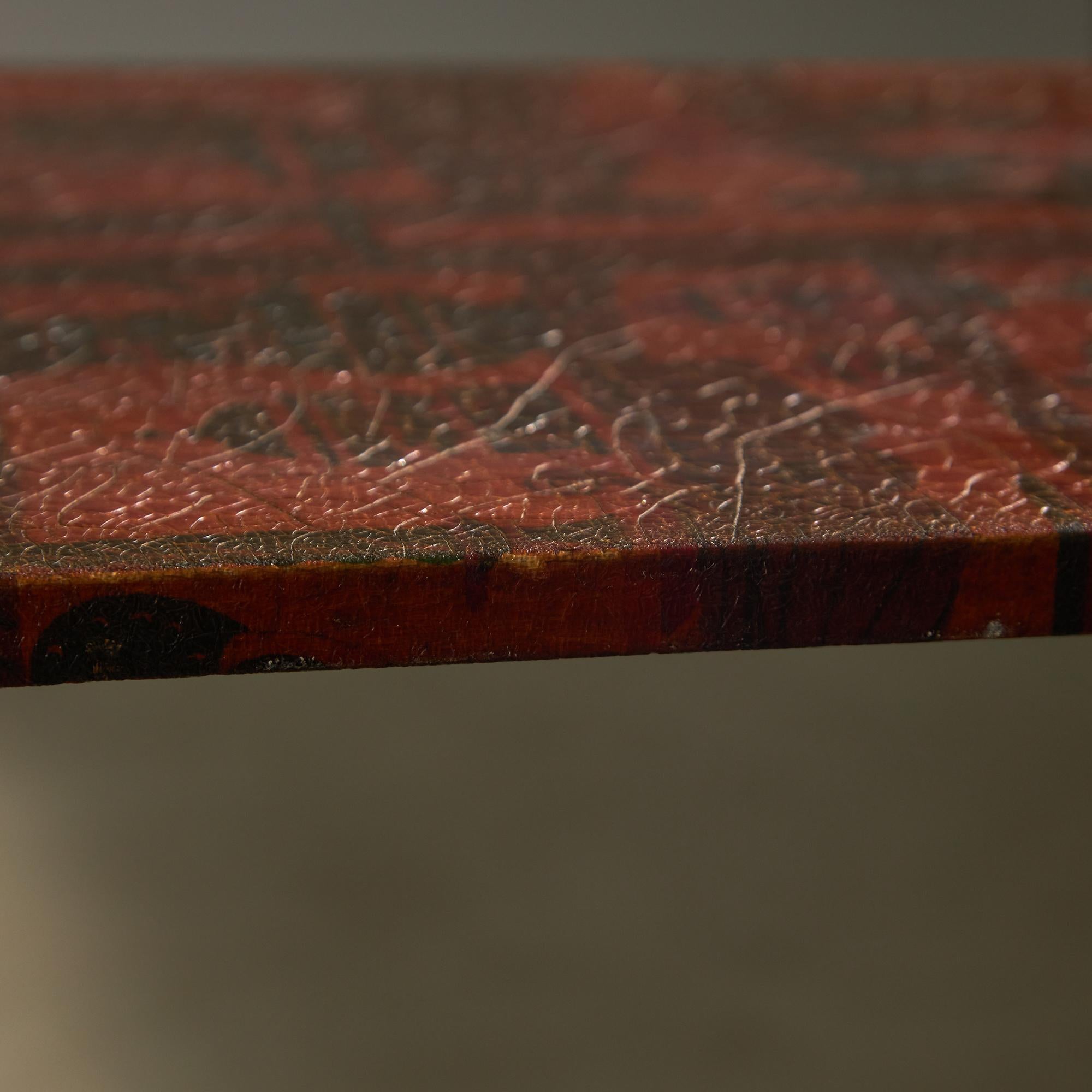Table d'appoint italienne avec plateau en cuir unique, années 1970 en vente 4