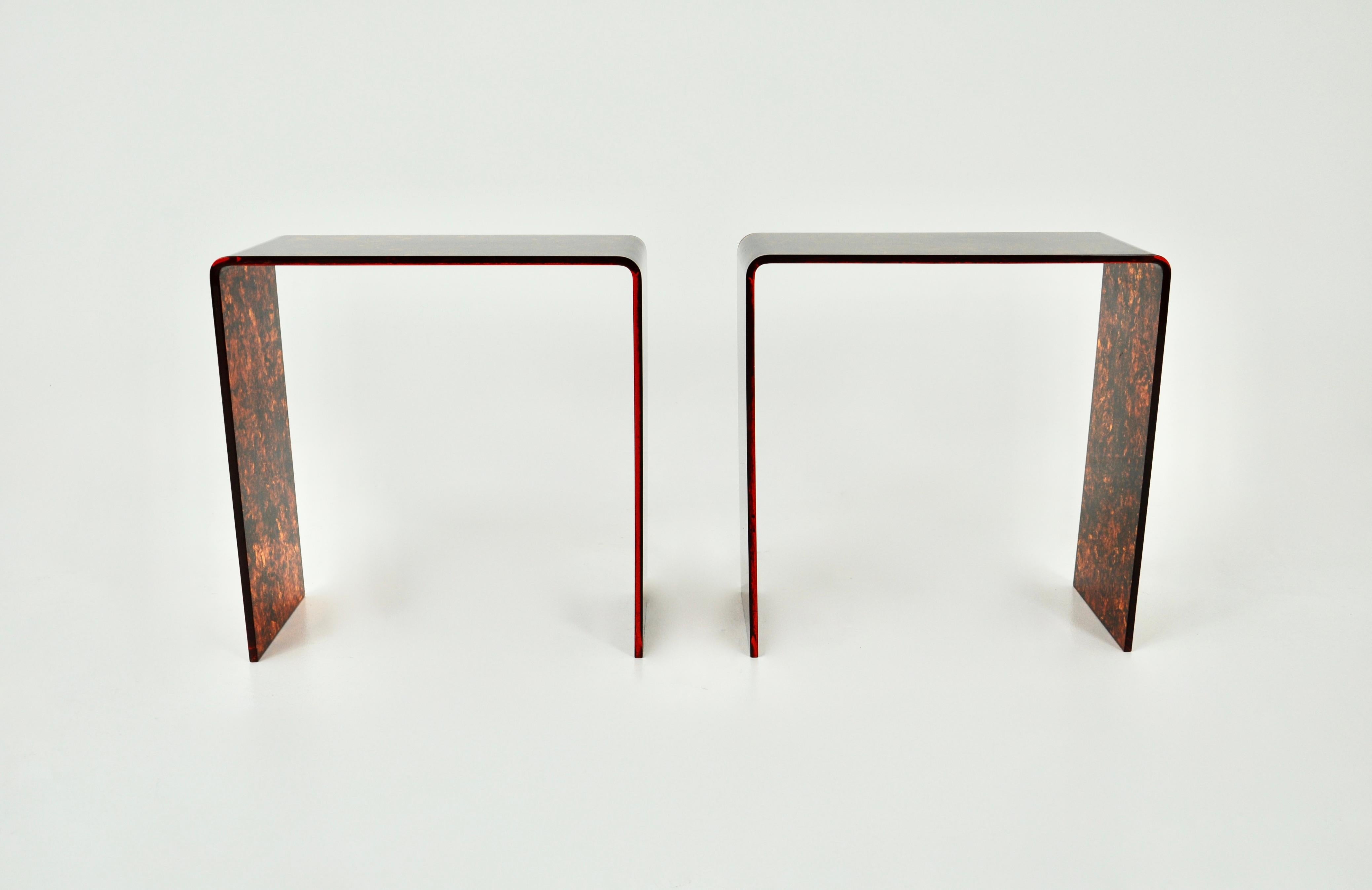 Plastic Italian side tables, 1970s, set of 2 For Sale