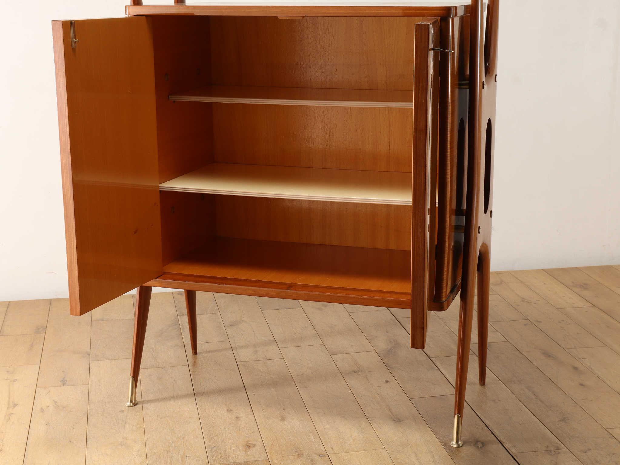 Glass Italian Sideboard 1950's For Sale