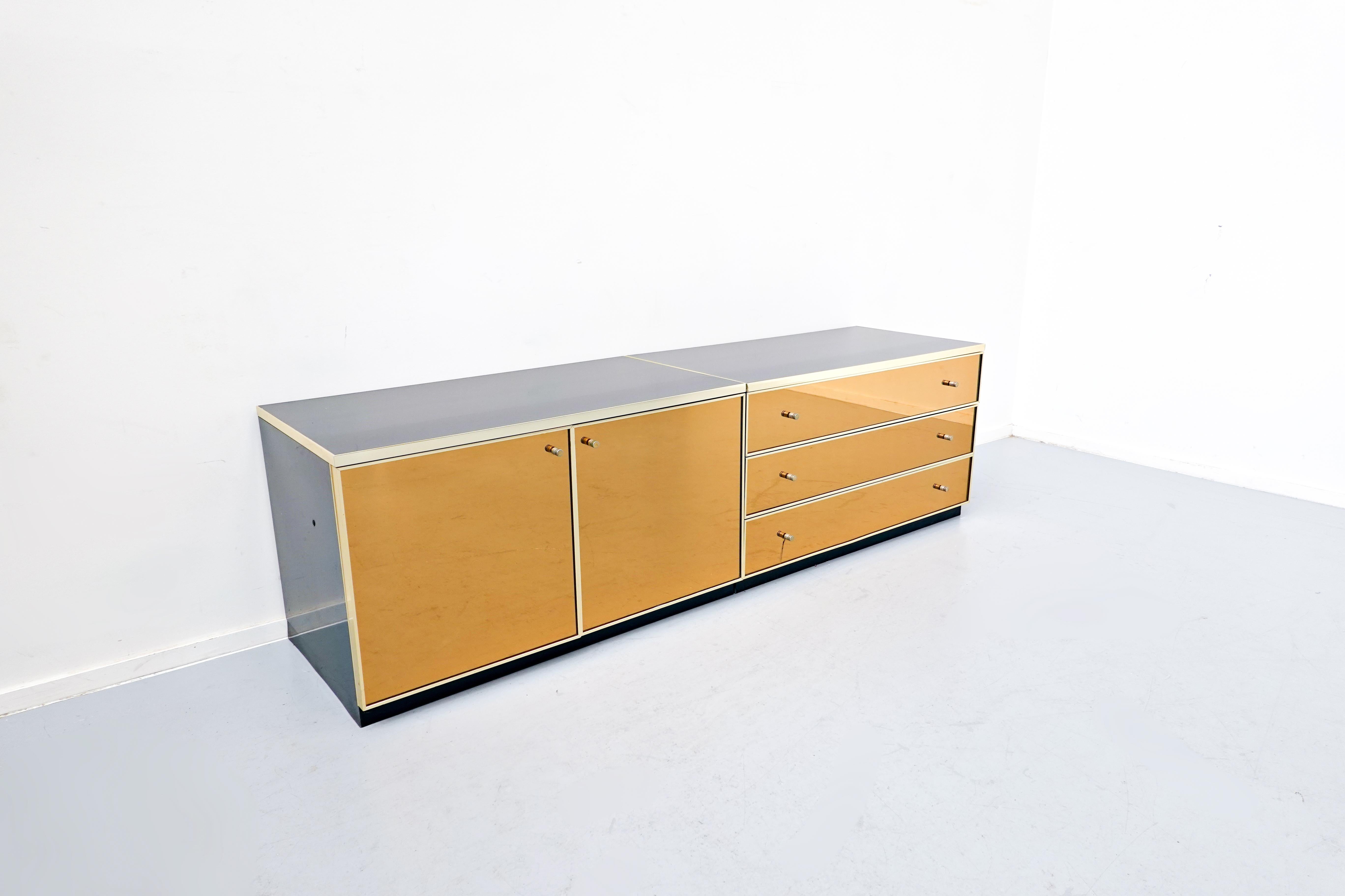 Italian Black and Gold Sideboard, 1970s 9